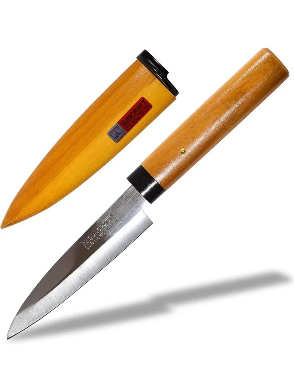 8.5” Stainless Steel Japanese Paring Knife with Sheath - Sharp Fruit Cutter Tool